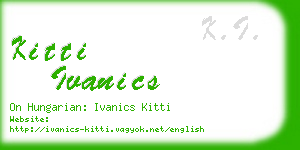 kitti ivanics business card